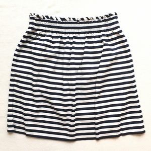 NEW J. Crew Sidewalk Skirt Navy Stripe Paper Bag
